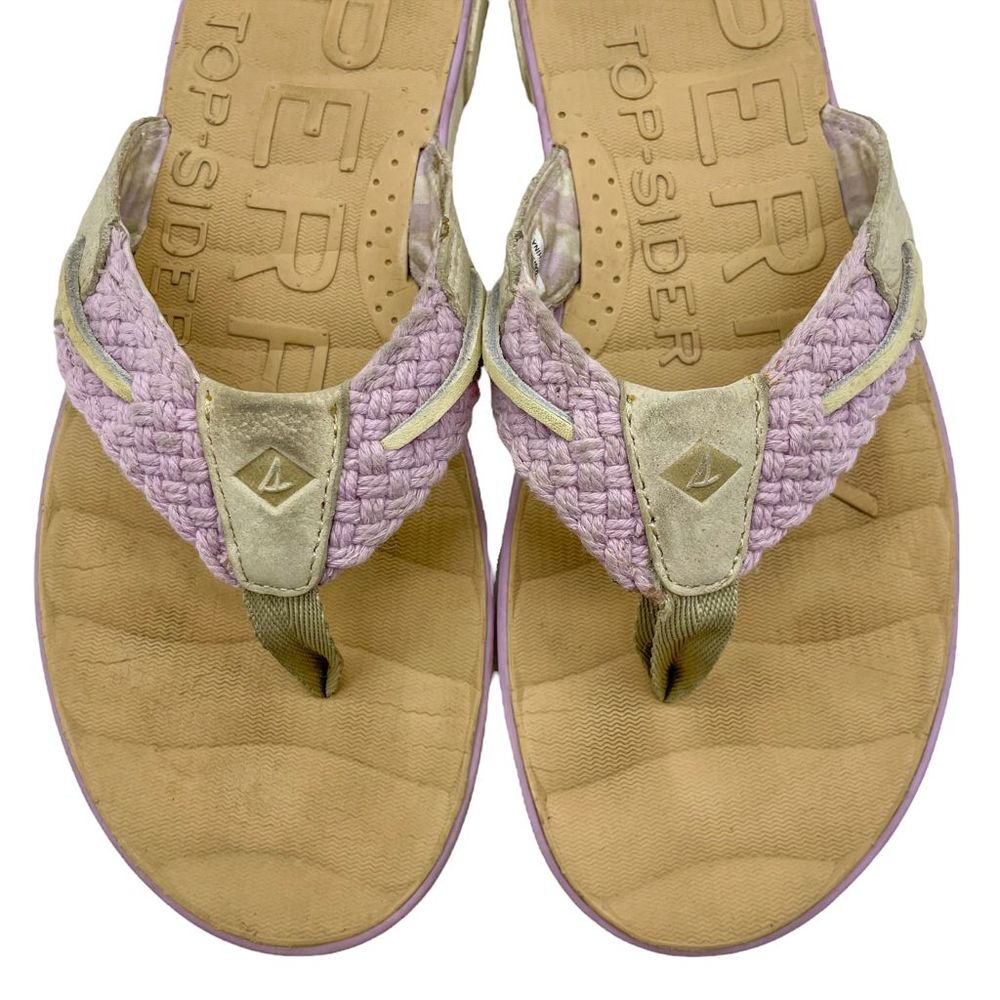 Sperry Topsider Leather Oar Creek Woven Flip Flip Sandal - Picture 3 of 12